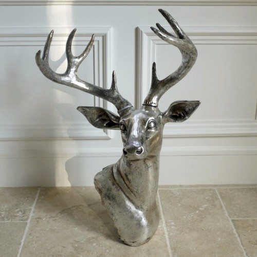 Silver stags head - stags, wall