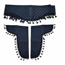 Black Eco Leather Curtains w/