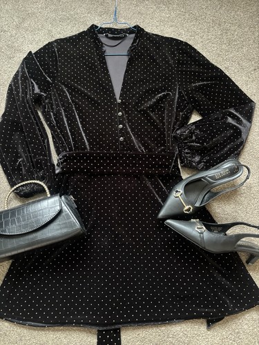 Zara black velvet - zara, dress