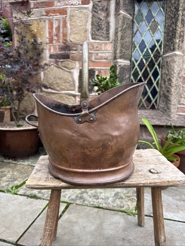 Antique copper coal - copper, scuttle