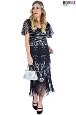 1920s Gatsby Party Sequin Flapper Dress - Ladies Vintage Fringe Cocktail Dress