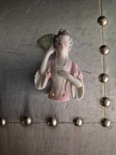 Art Deco Antique German Porcelain Woman Pin Cushion Half Doll 1930's