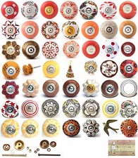 Red brown gold ceramic knobs