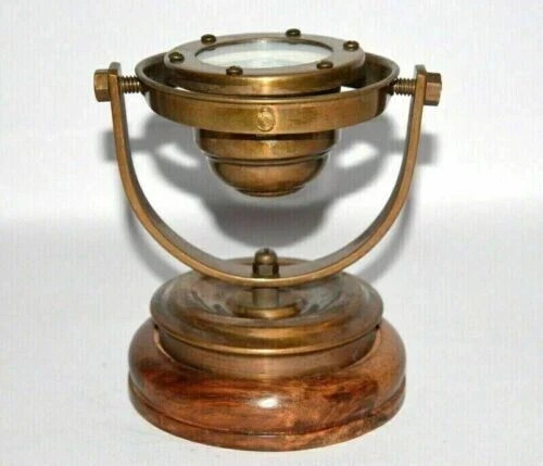Antique nautical brass - , gimbal