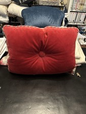 2 Red-Orange Velvet Decorative Throw Pillows with Scalamandre Cord