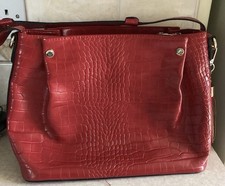Dune Red Snakeskin Faux Leather Shoulder Bag with Detachable Strap