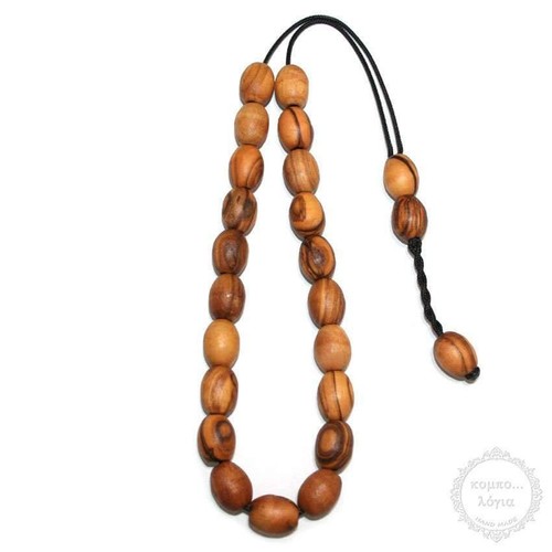 Olive wood komboloi handmade - olive,