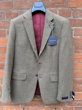 Gurteen Mens hounds tooth Brown Tweed blazer Many Sizes Available - BNWT
