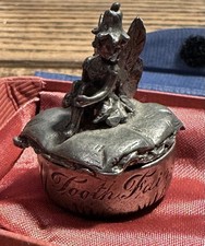 Rare vintage Woodsetton England Pewter Tooth Fairy Trinket Box –Nice Collectible