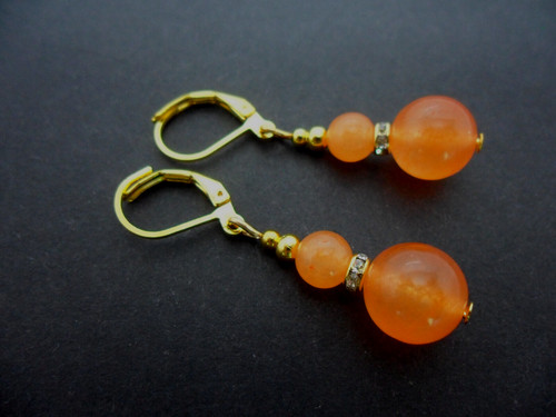 Pair orange jade gold - of,