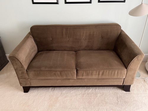 Brown fabric seater sofa - seater,