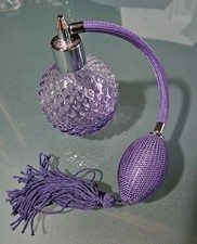 Beautiful Vintage Hobnail Style Round Perfume Bottle & Atomizer