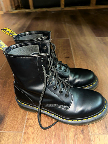 Martens black leather - black,