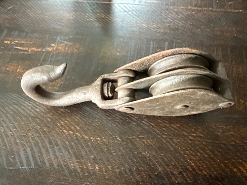Vintage antique block tackle - vintage/antique,