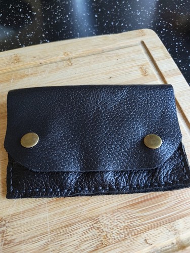 Handmade black leather tobacco - black,