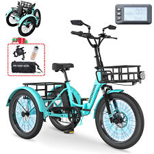 MOONCOOL Adults Electric Tricycle 36V 20" Folding Electric Trike 3 Wheel Bicycle