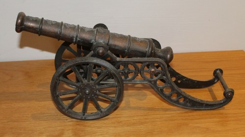 Vintage brass cannon desk - vintage,