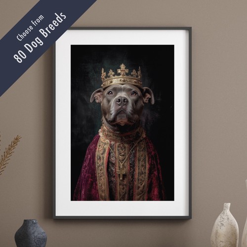 Royal dog portrait print - royal,