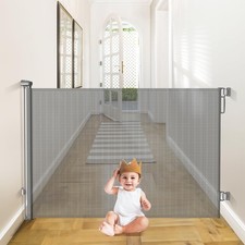 Extra Wide Baby Gate 55" x 38" - Indoor/Outdoor Child Safety Gate - Gray