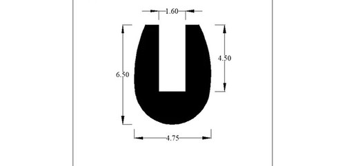 Rubber shape channel edging - u,