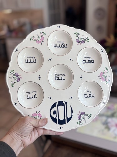Modern ceramic floral passover - floral,