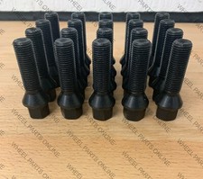 20 X M14 X 1.5 40MM BLACK TAPERED EXTENDED ALLOY WHEEL BOLTS  VW AUDI