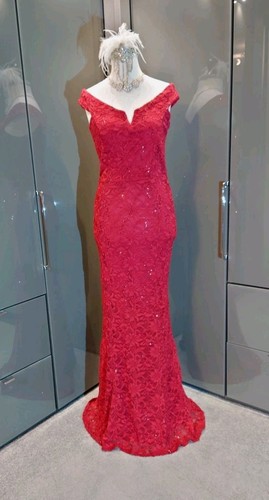 Quiz dark red sequin - sequin, long