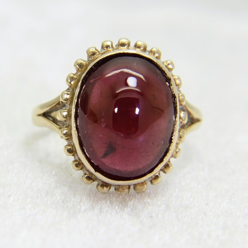 Vintage garnet cabochon 9ct - vintage,