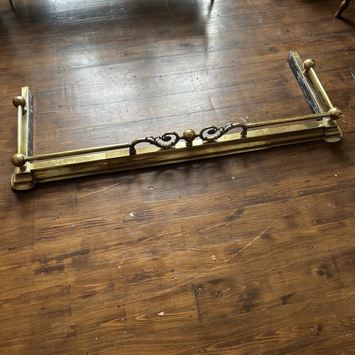 Antique brass fireplace - brass, fender