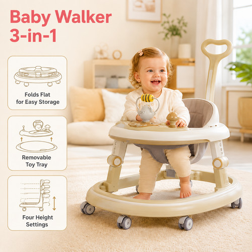 Foldable baby walker 1 - baby, 3-in-1