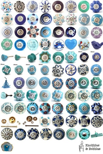Blue purple turquoise - , ceramic