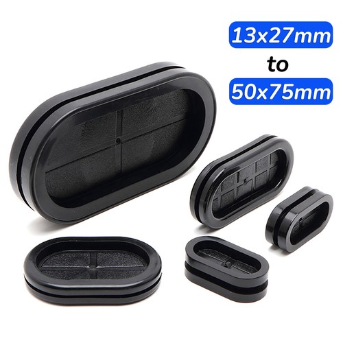 Oval blanking grommets - grommets, black