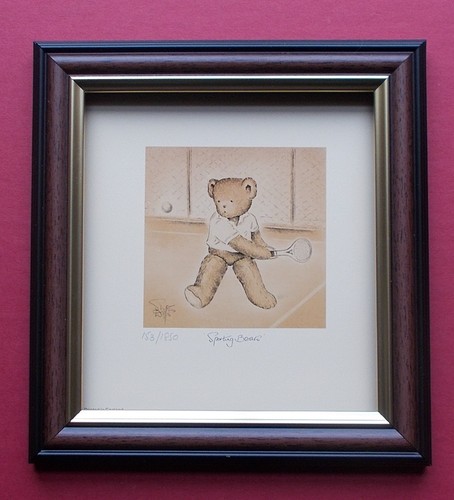 Teddy bear print framed by - ,