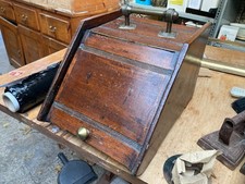 Vintage Antique Brown Wooden Coal Scuttle with Handle