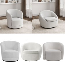 Rotating Single Sofa Swivel Cuddle Armchair Round Teddy Boucle Accent Tub Chair