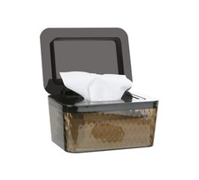 Wet Wipes Holder Large Capacity Wipes Dispenser Box Case with Lid - Brown