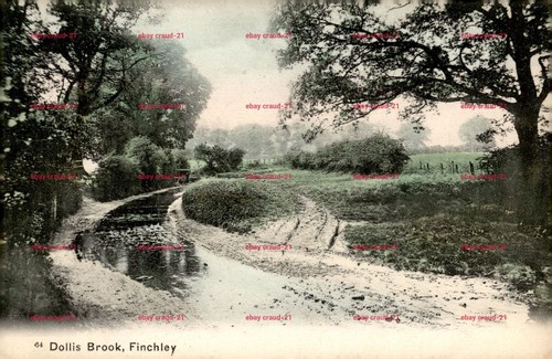 Dollis brook finchley postcard - brook,