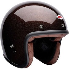 BELL CUSTOM 500 FLAKE ROOTBEER MEDIUM BROWN CLASSIC MOTORCYCLE OPEN FACE HELMET