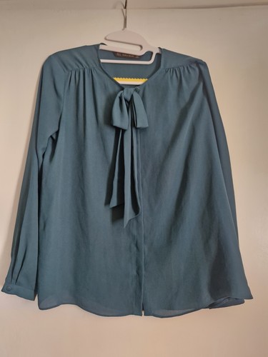 Zara basic dark green blouse - green,