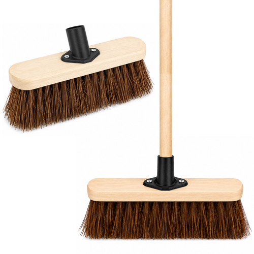 Stiff bristle broom wooden - bristle,
