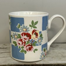 Cath Kidston By Churchill Small Tea Coffee Mug Cup Blue White Rose Floral Design