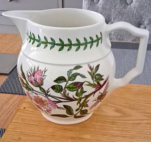 Ceramic floral botanical jug - floral,