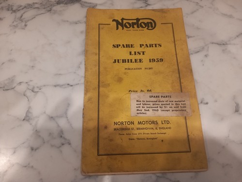 Norton jubilee parts list - , 1959