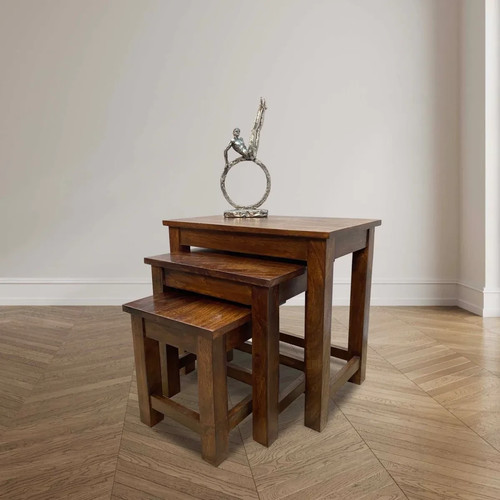 Solid mango wood small nest - wood,