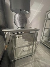 Next Fleur Mirrored Glass Bedside Table (two available)