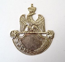 037 - New SHAKO PLAQUE Eagle Napoleon 1st Empire - White Metal - Militaria