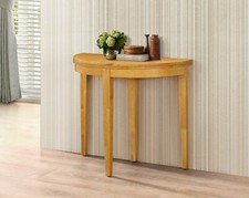 Folding Hall Table Side Table Dining Table Round Half Moon Oak Natural Mahogany