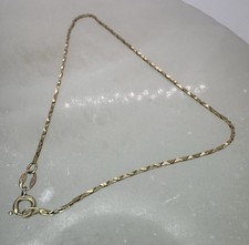 14K Solid Gold 7.75” Cobra Link Box Chain Bracelet .9MM Width