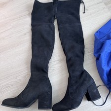 Stuart Weitzman Alina City Over-The-Knee Leather Boots, Black, Size 6