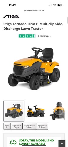 Stiga tornado 398m - stiga, ride-on
